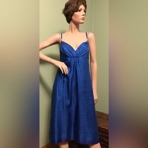 Shoshanna  silk royal blue lined strap midi dress size 4